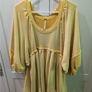 Free people Large Sun Child Sweatshirt yellow